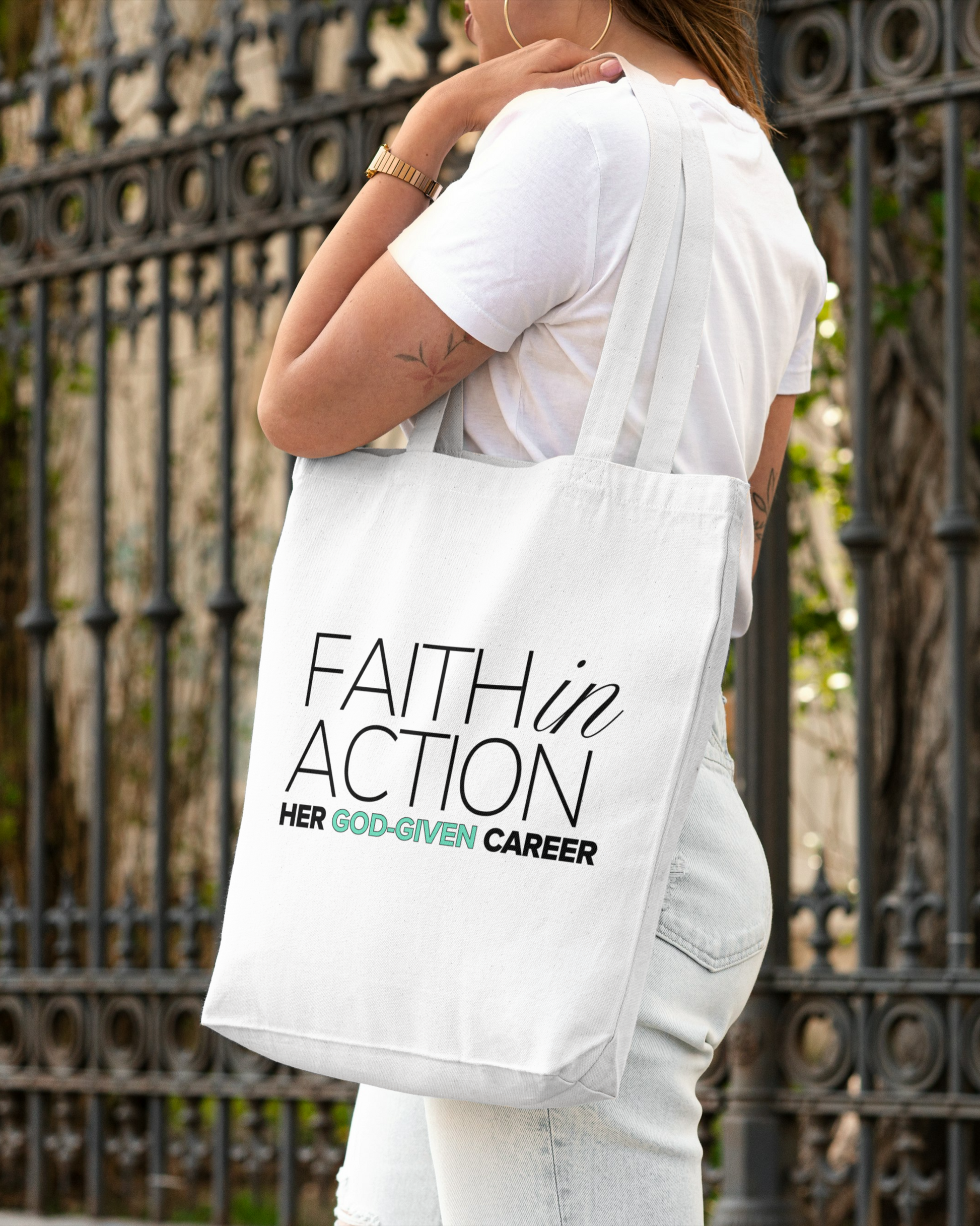Faith in Action Canvas Tote